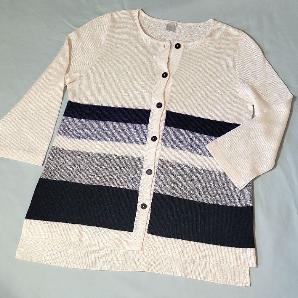 NWOT Striped Cardigan Sweater - Barbara Wells Studio
